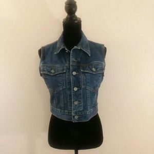 Calvin Klein Womens Cotton Antique Wash Denim Vest